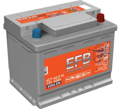 АКБ 60Ah TITAN EFB (+п.п) 600A (EN) 12V