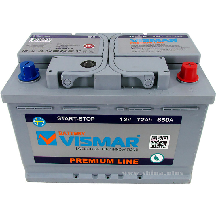 АКБ 72Ah Vismar PR EFB (Start-Stop) (о.п+) 650А(EN) 12V