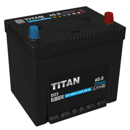 АКБ 60Ah Titan Classic D23 (о.п+) 510A (EN) 12V Азия (с нижним креплением)