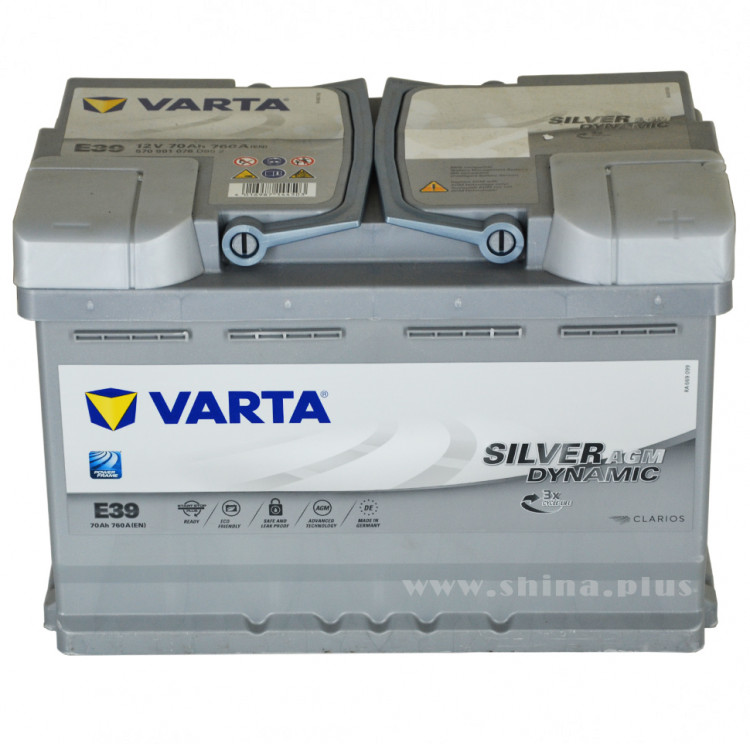АКБ 70Ah Varta 570 901 076 Start-Stop plus AGM "A7" (о.п+) 760А(EN) 12V