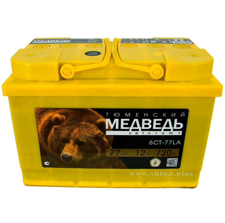 АКБ 77Ah Тюм. медведь желт (о.п+) 720А (EN) 12V