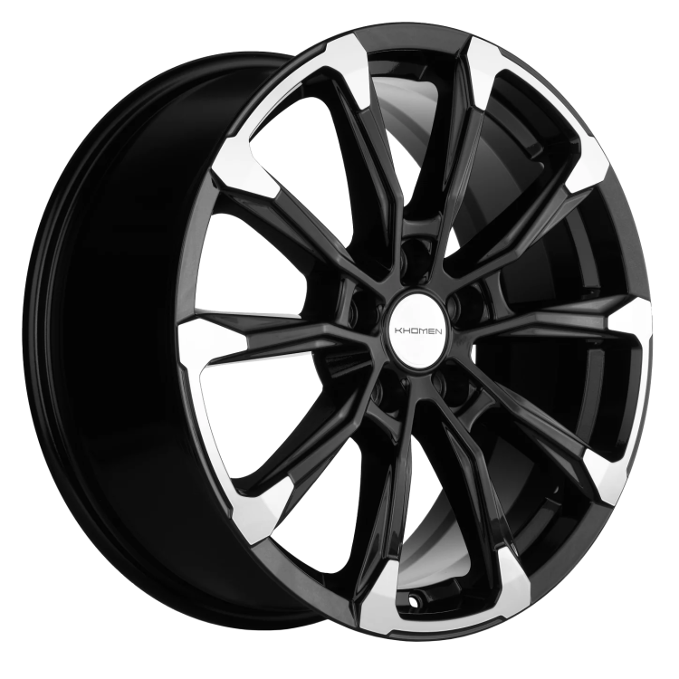 Диск R18 5x114.3 Khomen Wheels KHW1808 7,5J ET50 D67.1 (K5/Santafe) Black-FP ПИК