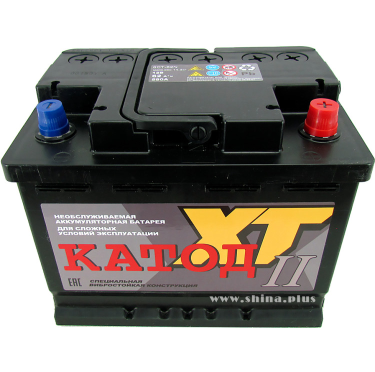АКБ 62Ah Катод (о.п+) 580A (EN) 12V