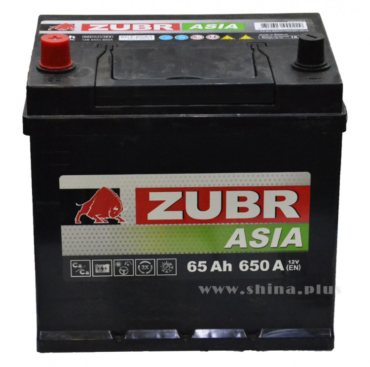 АКБ 65Ah ZUBR Premium Asia (+п.п) 650А(EN) 12V