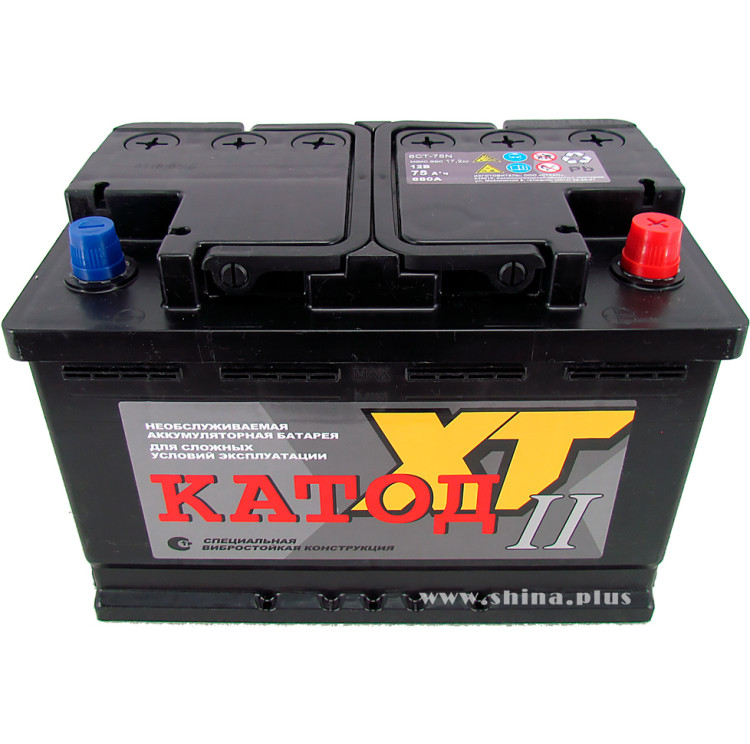 АКБ 75Ah Катод (о.п+) 680A (EN) 12V