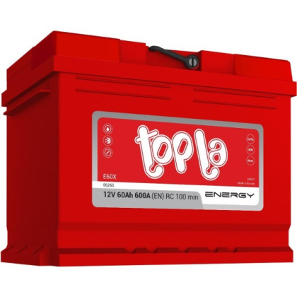 АКБ 60Ah Topla Energy (108160 E60X 56265) (+п.п) 600А (EN) 12V АКБ 60Ah Topla Energy (108160 E60X 56265) (+п.п) 600А (EN) 12V