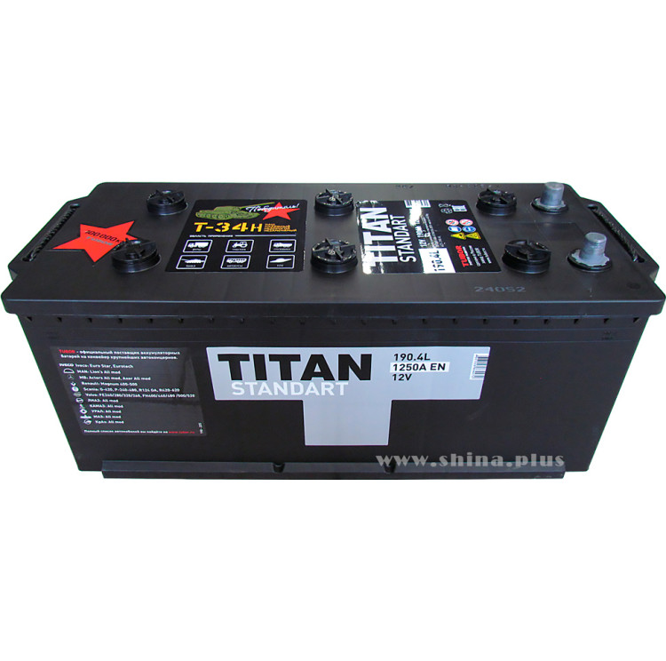 АКБ190Ah Titan Standart (+п.п) 1150А 12V конус