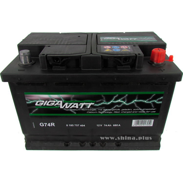 АКБ 74Ah Gigawatt G74R (574 104 068) (о.п+) 680 (EN) 12V
