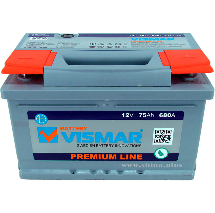АКБ 75Ah Vismar PR LOW (о.п+) 680A(EN) 12V низкий