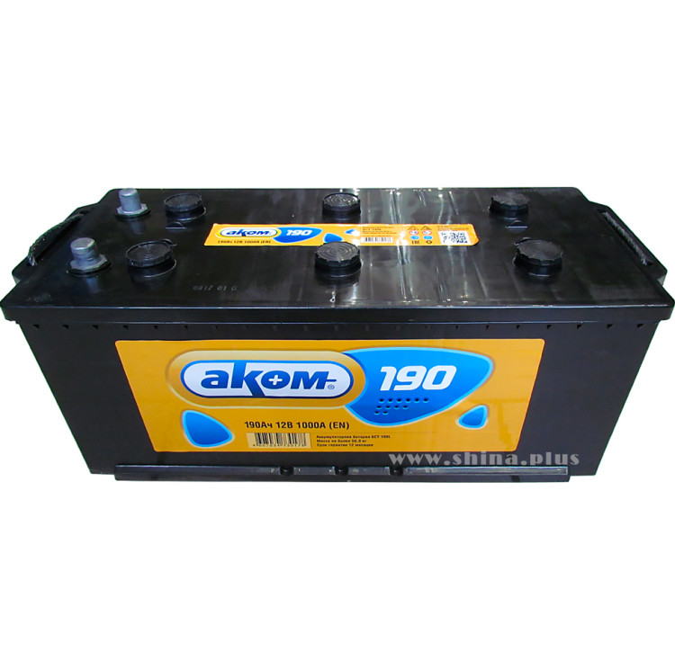АКБ190Ah Аком (+п.п) конус 1200А
