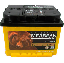 АКБ 62Ah Тюм. медведь черный (+п.п.) 560A 12V