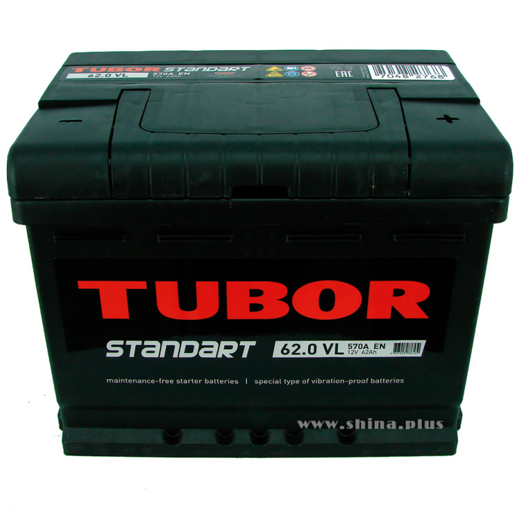 АКБ 62Ah Tubor Standart (о.п.+) 570А (EN) 12V
