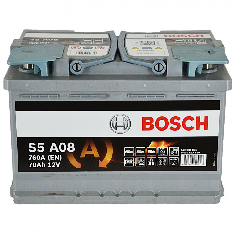 АКБ 70Ah BOSCH S5 AGM (570 901 076 ) (о.п+) 760А 12V