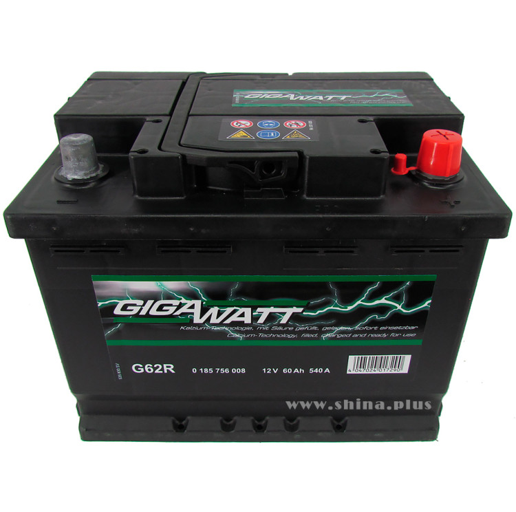 АКБ 60Ah Gigawatt G62R (560 408 054) (о.п+) 540 (EN) 12V