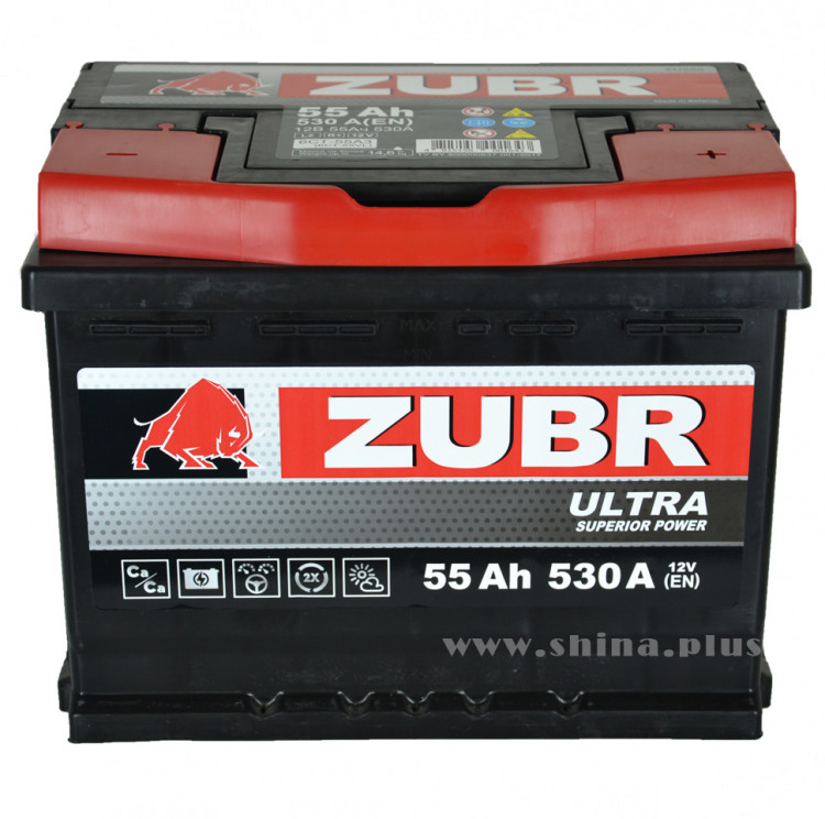 АКБ 55Ah ZUBR Ultra (о.п+) 530А(EN) 12V