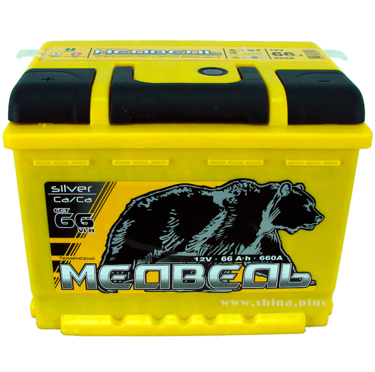 АКБ 66Ah Тюм. медведь желтый (+п.п) 660 (EN) 12V new