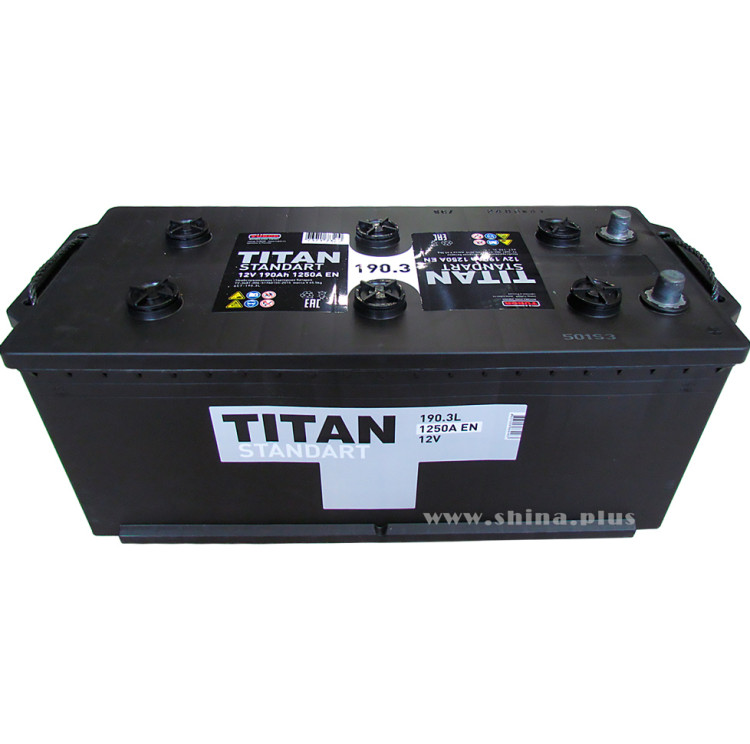 АКБ190Ah Titan Standart (о.п+) 1150А 12V конус