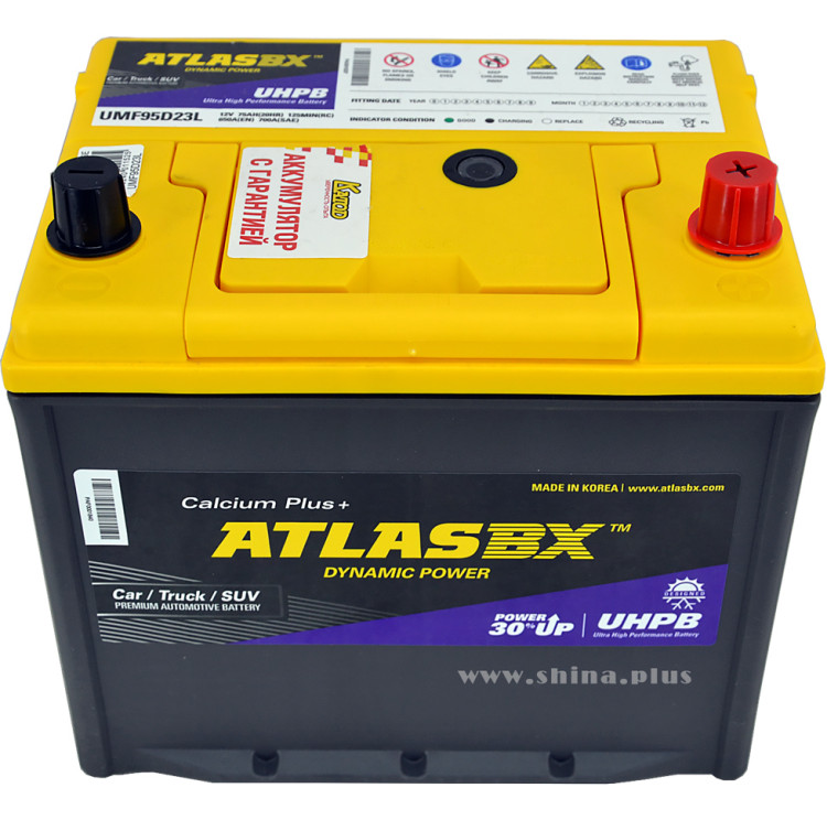 АКБ 75Ah Atlas UHPB (UMF95D23L)  (о.п+) Азия 650А 12V