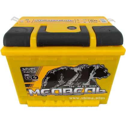 АКБ 60Ah Тюм. медведь желтый (о.п.+) 610A(EN) 12V new
