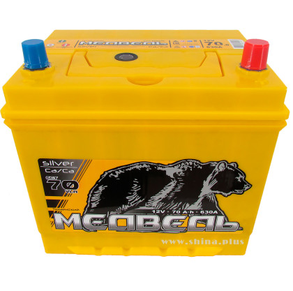 АКБ 70Ah Тюм. медведь желтый (90D23L) (о.п+) 630(EN) 12V Азия