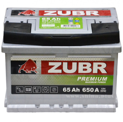АКБ 65Ah ZUBR Premium (о.п+) 650А(EN) 12V