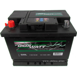 АКБ 56Ah Gigawatt G55L (556 401 048) (+п.п) 480 (EN) 12V