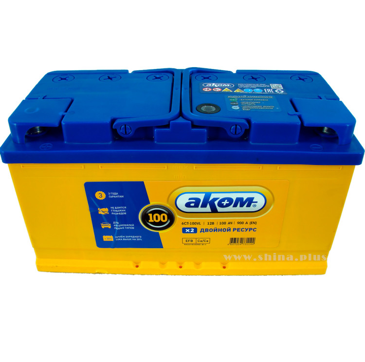АКБ100Ah Аком EFB Start-Stop (+п.п) 900А(EN) 12V