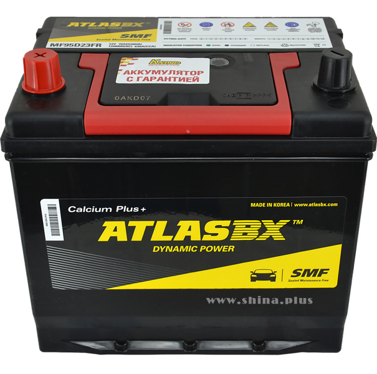АКБ 80Ah Atlas AX SMF95D26FR Азия (+п.п) 700А(EN) 12V (ССА)