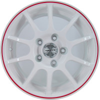 Диск R15 5x114,3 TG Racing (D001) 6,0J ET45 D67,1 White Red Ring