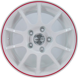 Диск R15 5x114,3 TG Racing (D001) 6,0J ET45 D67,1 White Red Ring