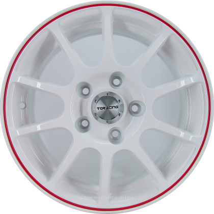 Диск R15 5x114,3 TG Racing (D001) 6,0J ET45 D67,1 White Red Ring