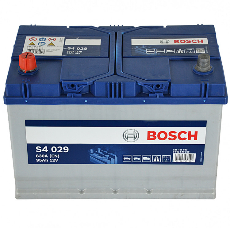 АКБ 95Ah BOSCH S4 029 (595 405 083) п.п 830А(EN) 12V выс. Азия