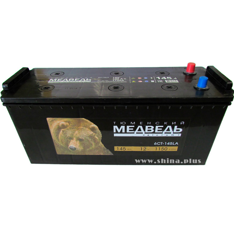 АКБ145Ah (4) Тюмен.медведь черный (+п.п) 1150А