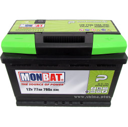 АКБ 77Ah Monbat A78L3XO (о.п+) 760A 12V (R+)