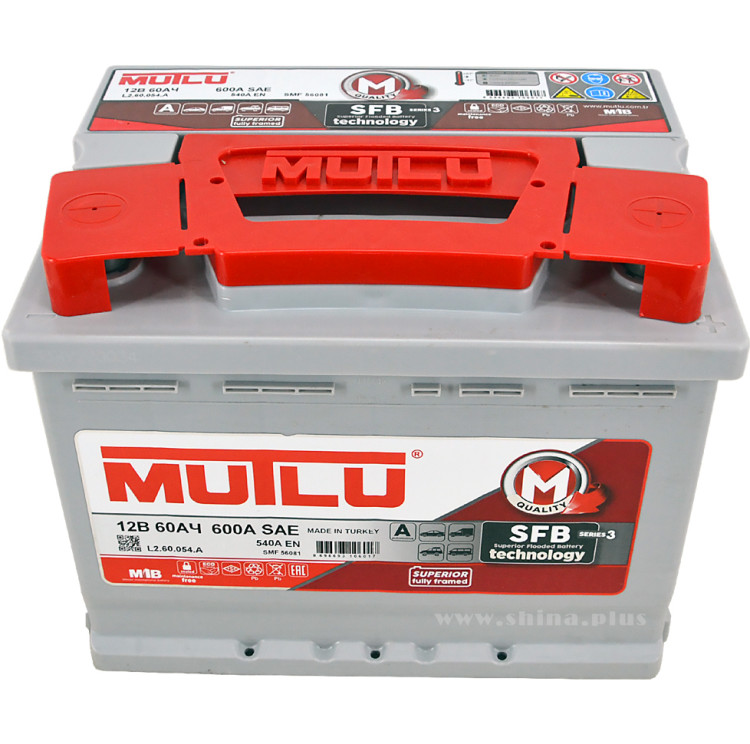 АКБ 60Ah Mutlu (L2.60.054.A) SFB3 (о.п.+) 540А(EN) 12V