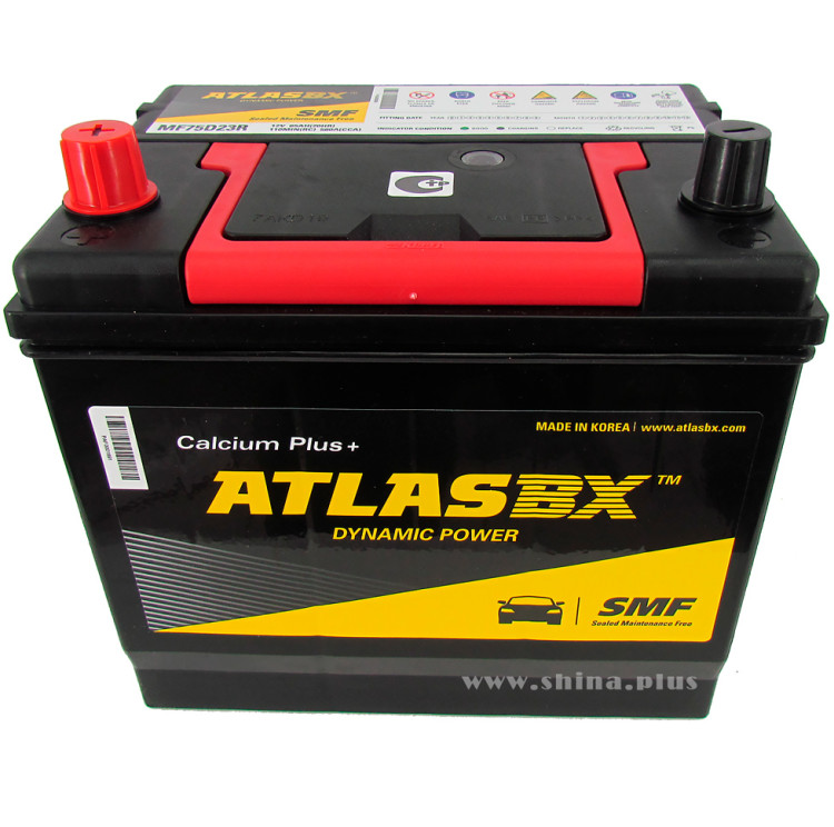 АКБ 65Ah Atlas BX Dynamic Power Calcium+ (MF75D23R)  (+п.п) 580А 12V Азия верхнее крепление