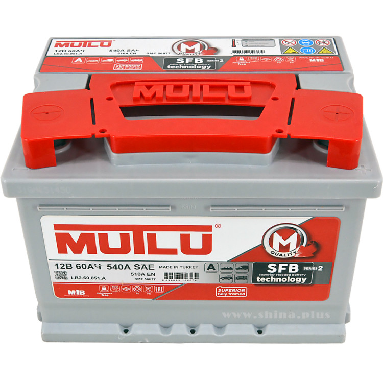 АКБ 60Ah Mutlu (LB2.60.054.A) (о.п.+) 540А(EN) 12V низкий