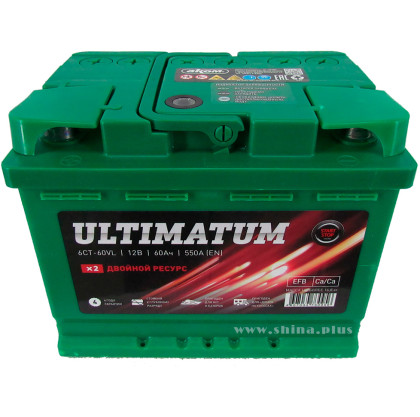 АКБ 60Ah Аком Ultimatum Star-Stop (+п.п) 550А(EN) 12V %%%
