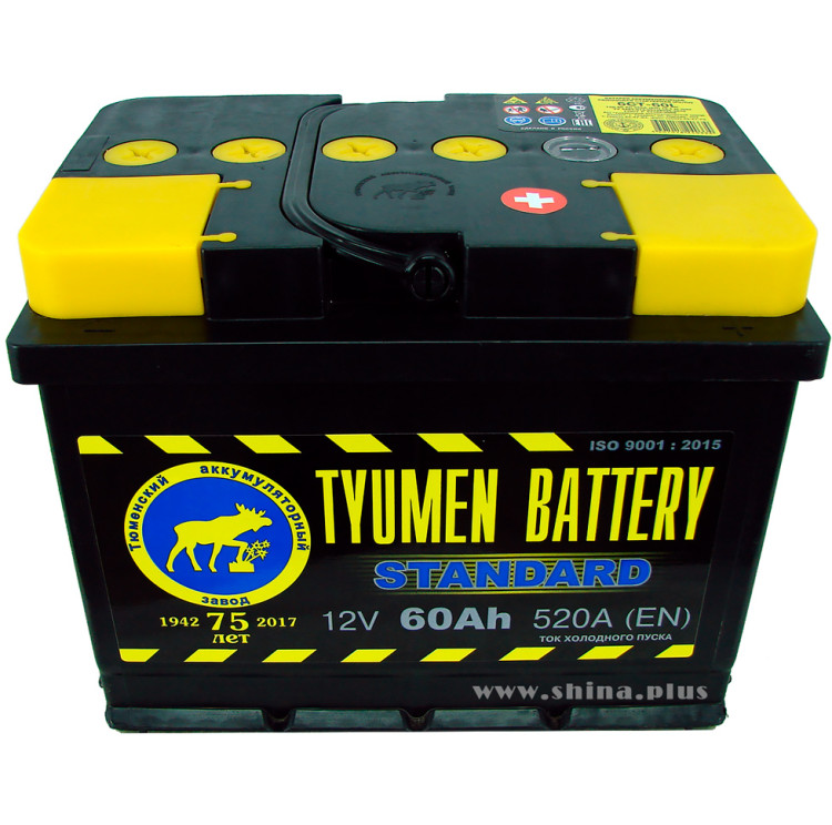АКБ 60Ah Тюменский "Лось" Standart (о.п+) 520А(EN) 12V