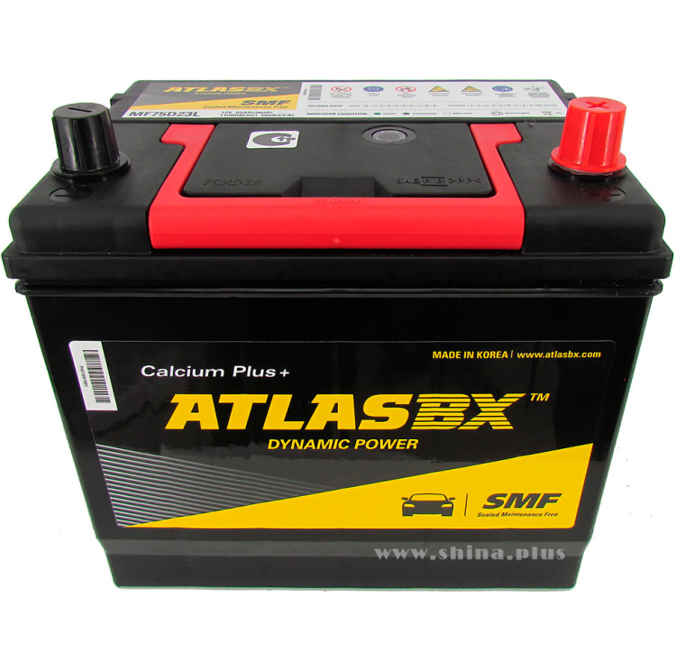 АКБ 65Ah Atlas BX Dynamic Power Calcium+ (MF75D23L)  (о.п+) 580А 12V Азия верхнее крепление