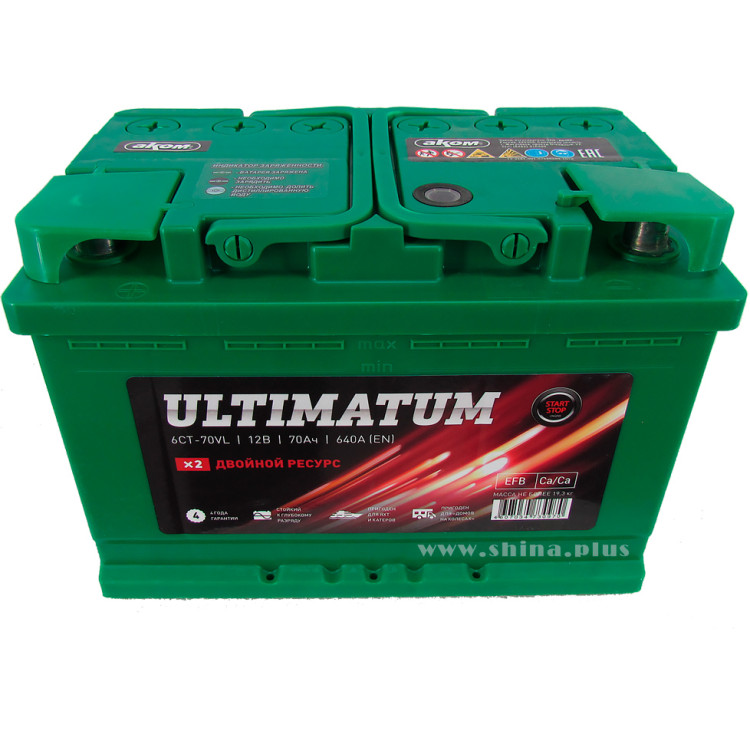 АКБ 70Ah Аком Ultimatum Star-Stop (+п.п) 640А(EN) 12V