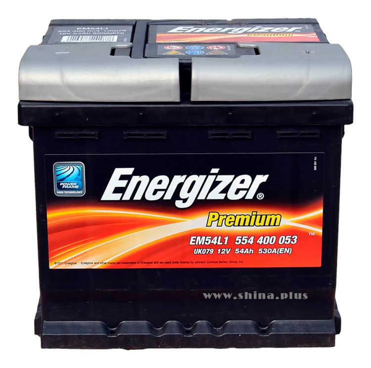 АКБ 54Ah Energizer Premium (554 400 053) (о.п+) 530 (EN) 12V малый корпус