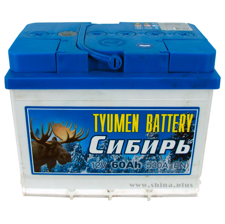 АКБ 60Ah Тюменский "Лось" Сибирь (+п.п.) 530А(EN) 12V