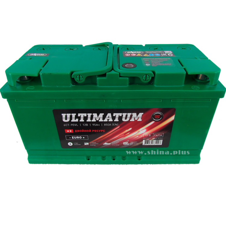 АКБ 95Ah Аком Ultimatum Star-Stop (о.п+) 850А(EN) 12V