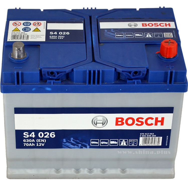 АКБ 70Ah BOSCH S4 (570 412 063) о.п 630А Азия