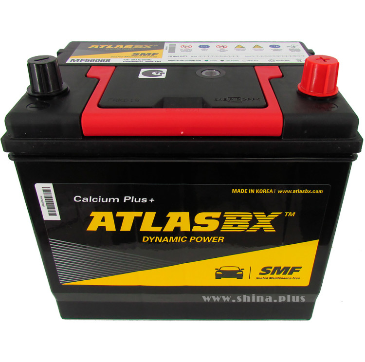 АКБ 60Ah Atlas BX Dynamic Power Calcium+ (MF56068)  (о.п+) 480А 12V Азия верхнее крепление