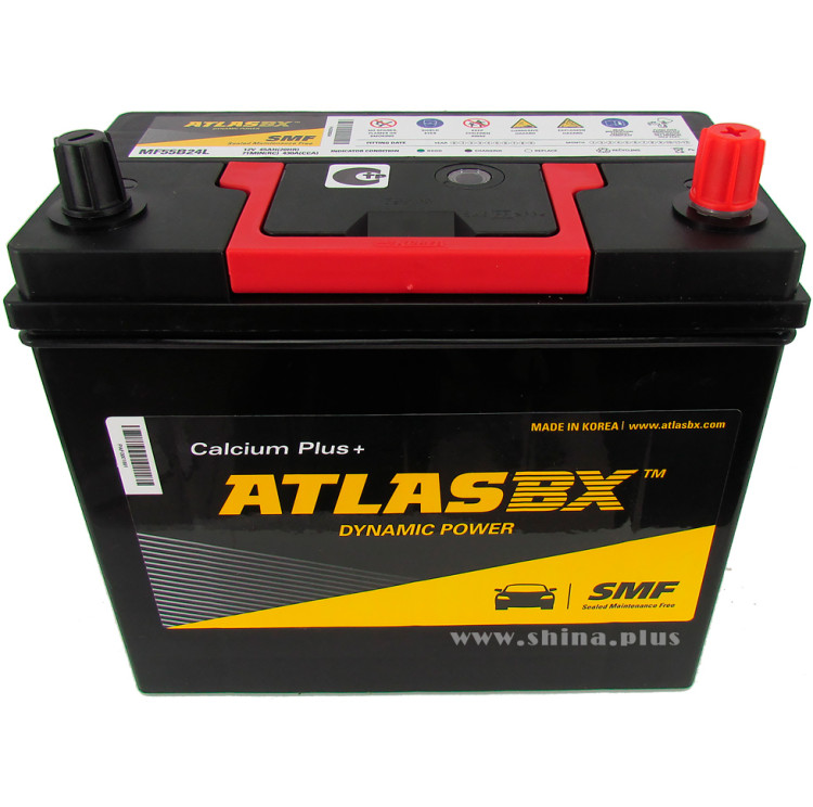 АКБ 45Ah Atlas BX Dynamic Power Calcium+ (MF55B24L)  (о.п+) 430А 12V Азия тонкие клемма