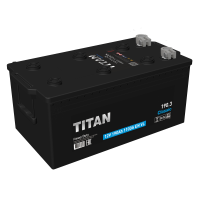 АКБ190Ah TITAN Classic 6СТ-190.3 VL (о.п+) 1100A (EN) 12V