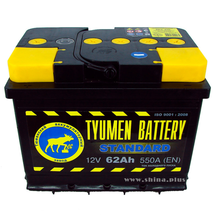 АКБ 62Ah Тюменский "Лось" Standart (+п.п.) 550А(EN) 12V