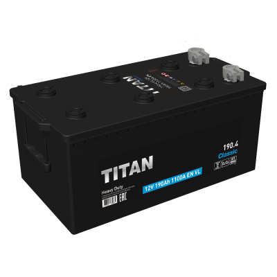 АКБ190Ah TITAN Classic 6СТ-190.4 VL (+п.п) 1100A (EN) 12V